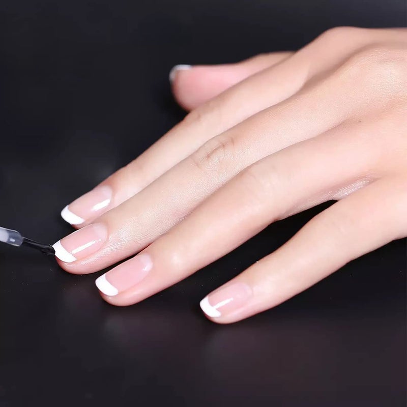 Vishine French Manicure French White Pale Pink Nail Gel 4Pcs Set, UV LED Gel Base Coat Top Coat Long-lasting Nail Gel Colors Starter Kit 4 Colors 8ml Set - Image 4